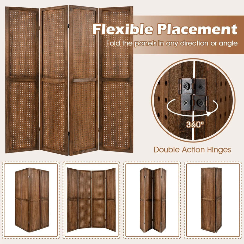 Pegboard Display with 360¬∞ Metal Hinges and Solid Wood Frame by DirectDeals