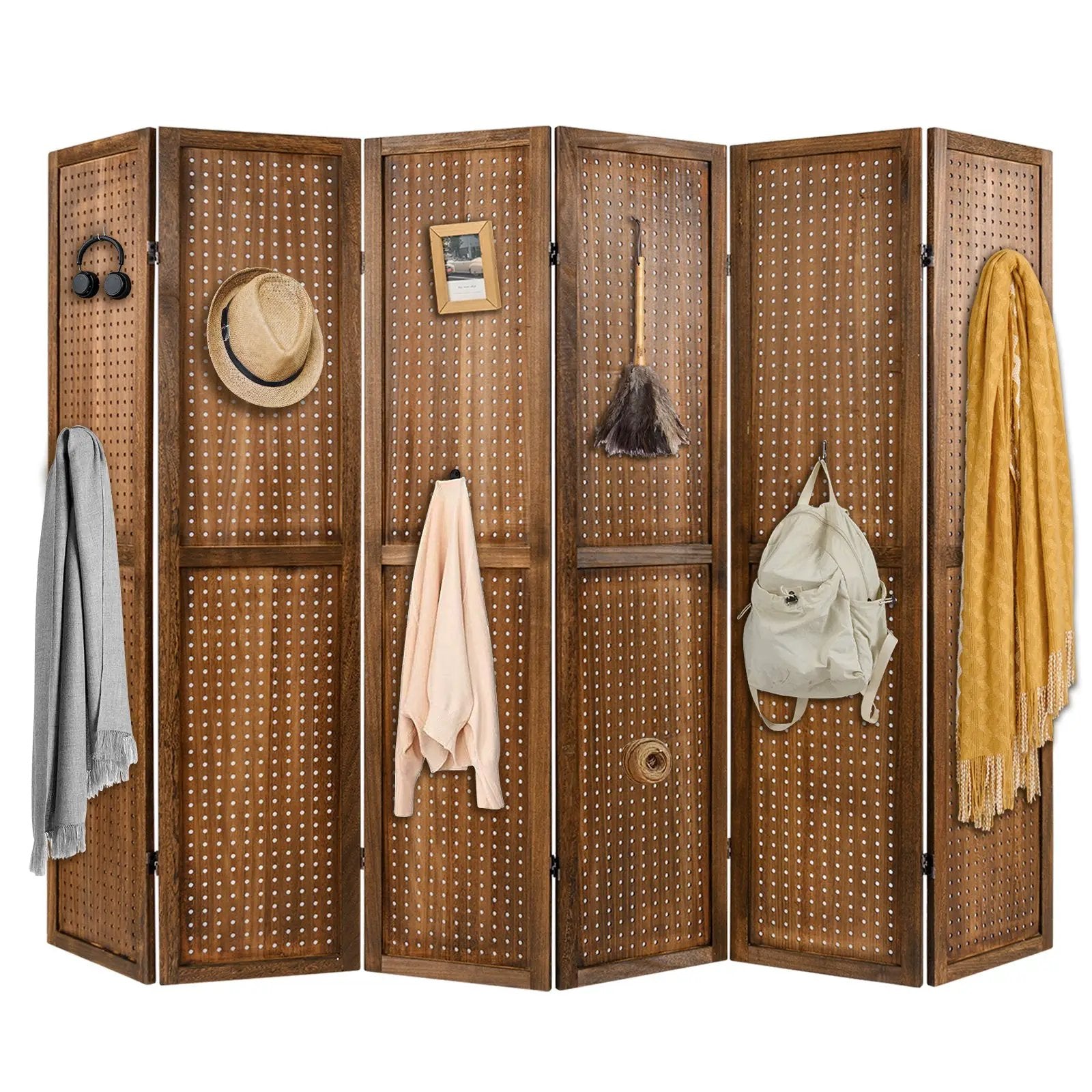 Pegboard Display with 360¬∞ Metal Hinges and Solid Wood Frame by DirectDeals