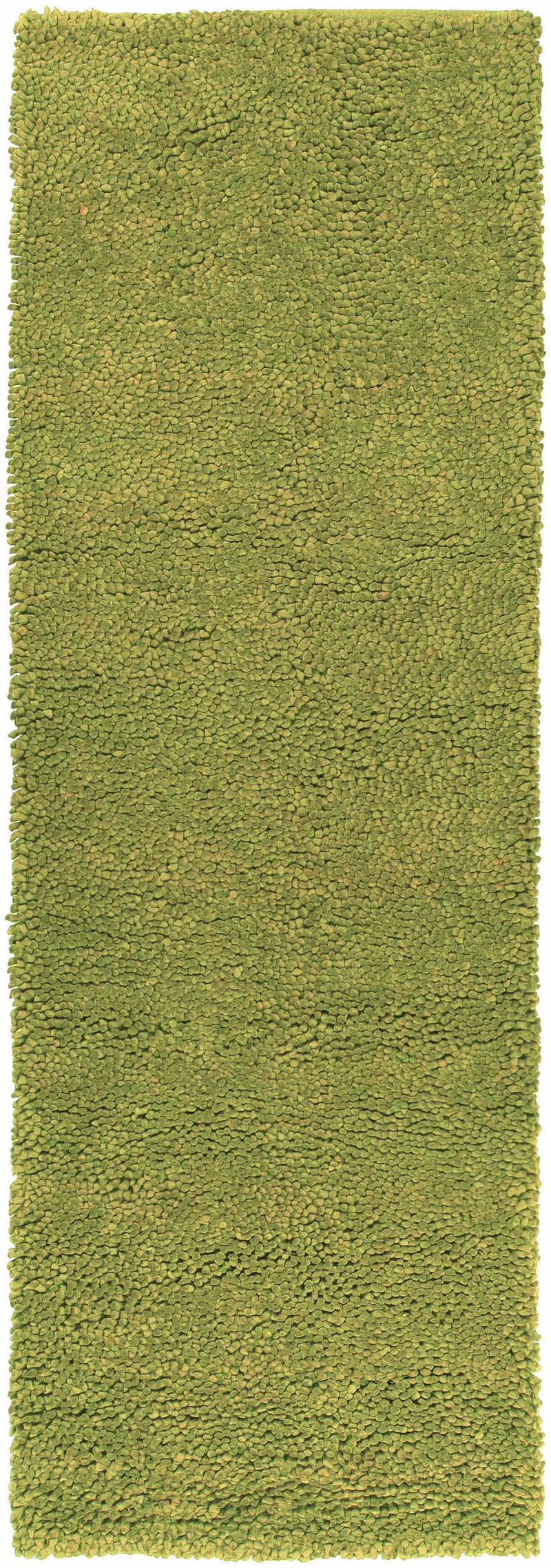 Frederika Solid Olive Green Wool Shag Rug - Clearance by Boutique Rugs