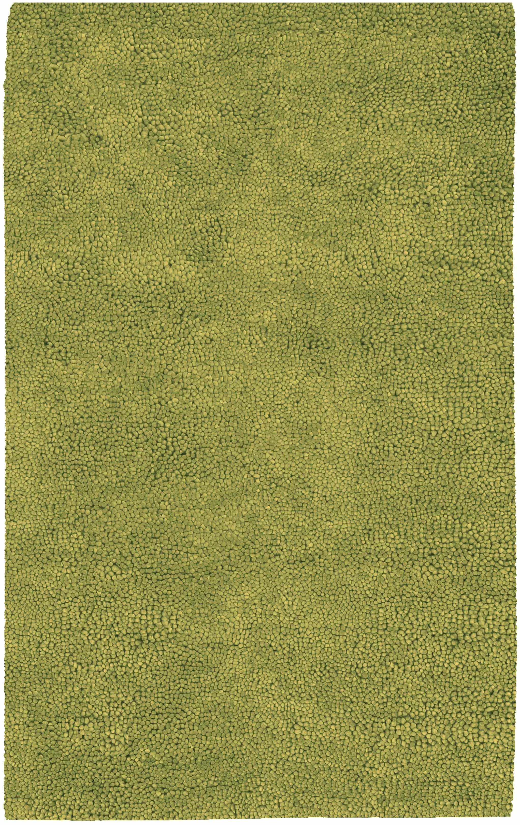 Frederika Solid Olive Green Wool Shag Rug - Clearance by Boutique Rugs