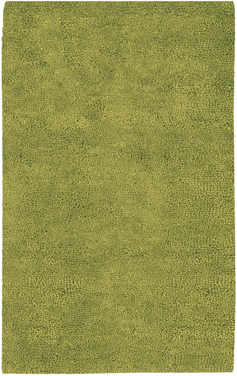 Frederika Solid Olive Green Wool Shag Rug - Clearance by Boutique Rugs