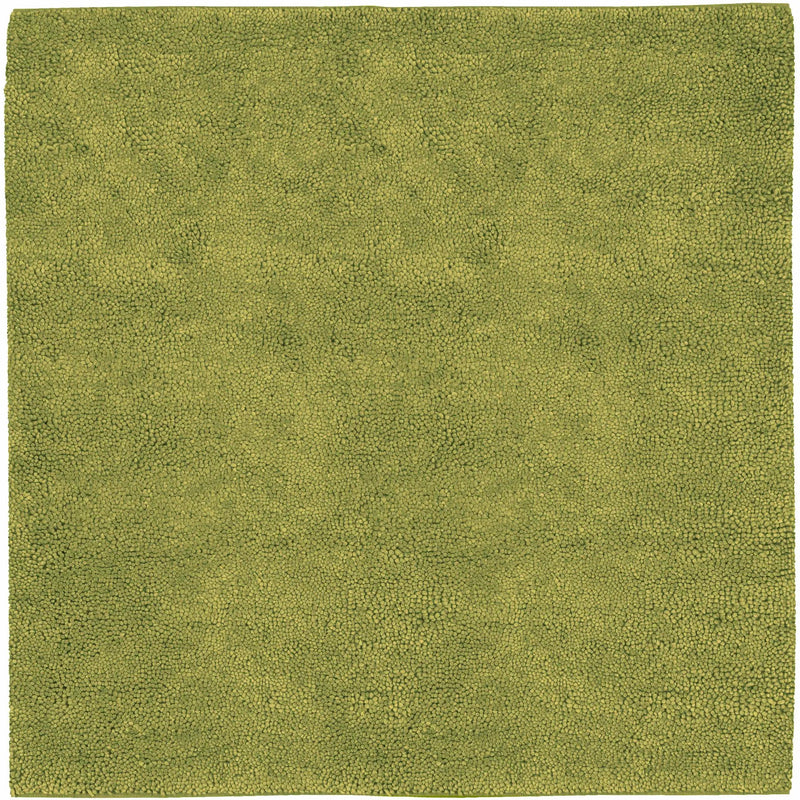 Frederika Solid Olive Green Wool Shag Rug - Clearance by Boutique Rugs