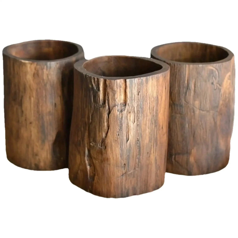 Pen Holder - Rustic Wood Small by House Of Avana