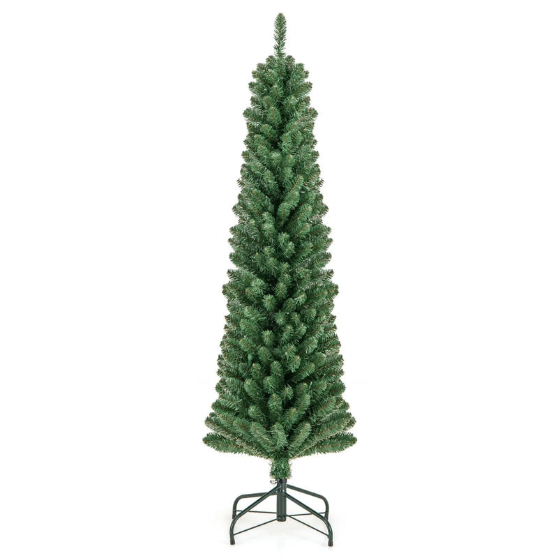 Pencil Christmas Tree with Memory Wire Branch Tips and Warm LED Lights by DirectDeals