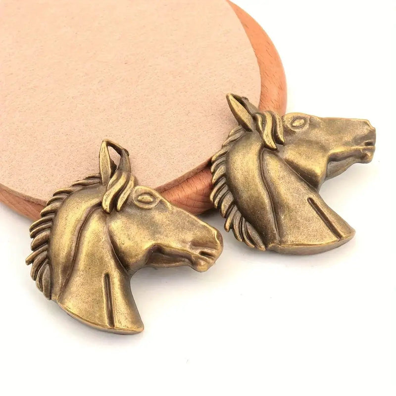 Pendant - Aged Metal Horse Head 5.1CM by House Of Avana