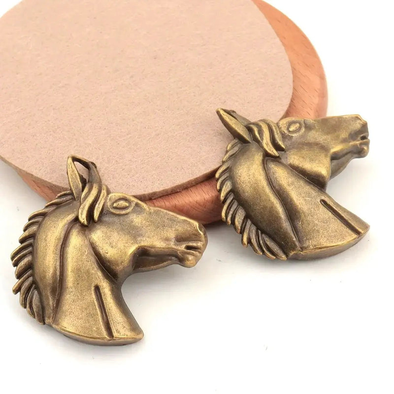 Pendant - Aged Metal Horse Head 5.1CM by House Of Avana