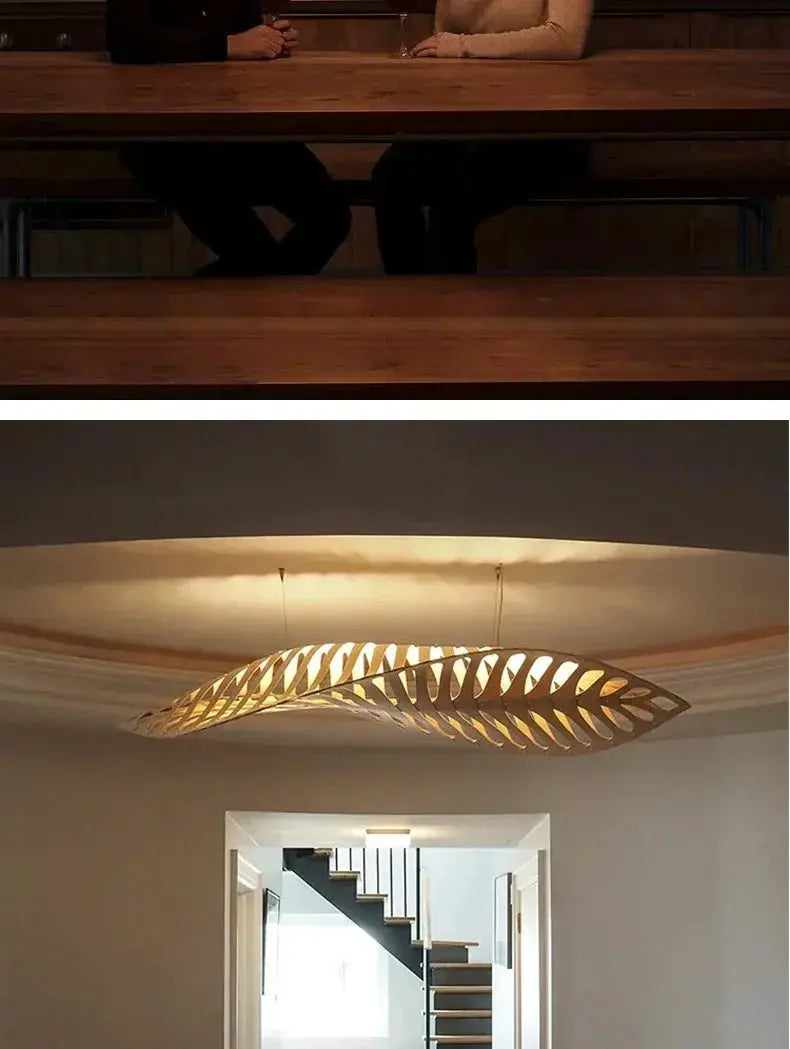 Pendant Lamp - Minimalist Wood Fish Bone, photo 13 of 22