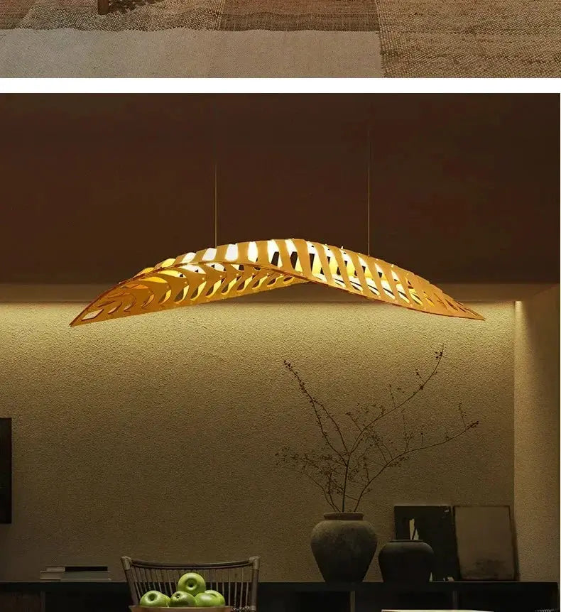 Pendant Lamp - Minimalist Wood Fish Bone, photo 16 of 22