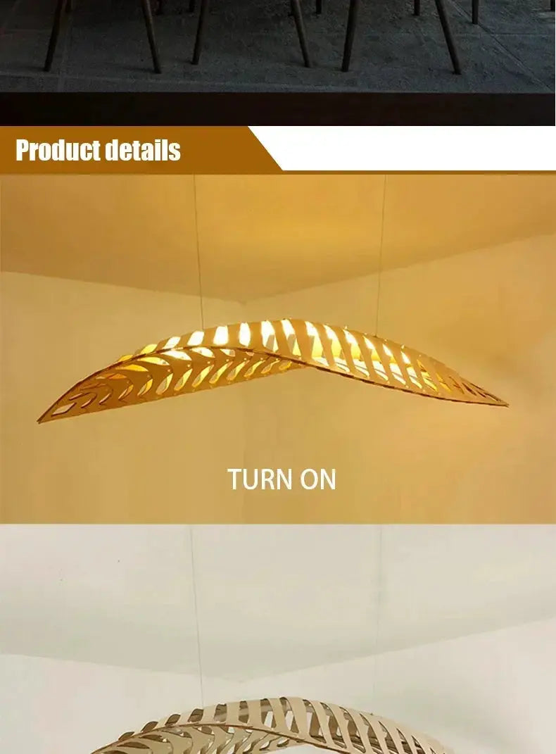 Pendant Lamp - Minimalist Wood Fish Bone by House Of Avana