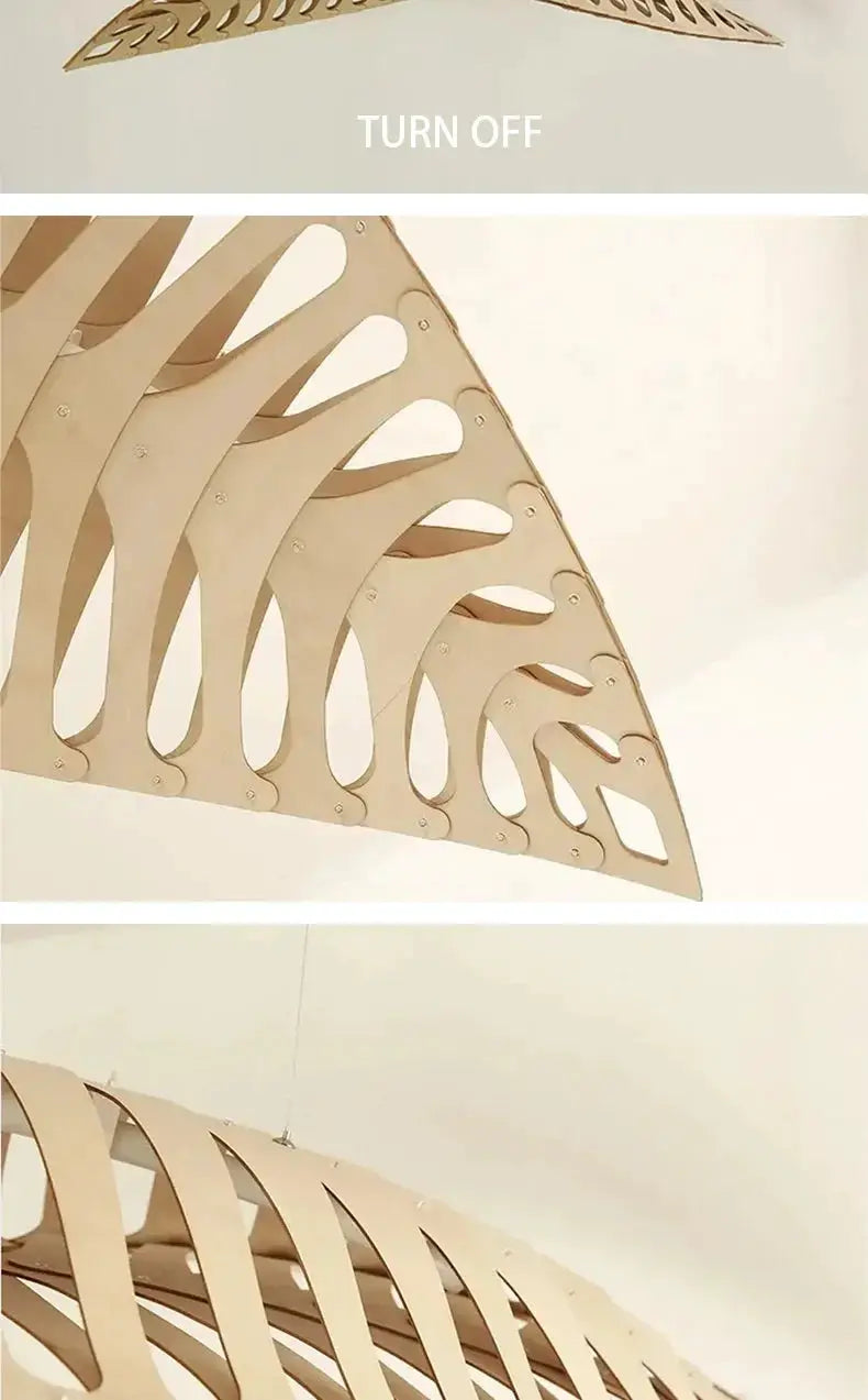 Pendant Lamp - Minimalist Wood Fish Bone, photo 19 of 22