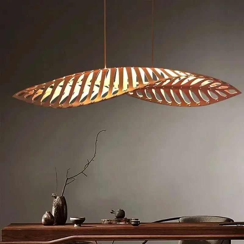 Pendant Lamp - Minimalist Wood Fish Bone, photo 2 of 22