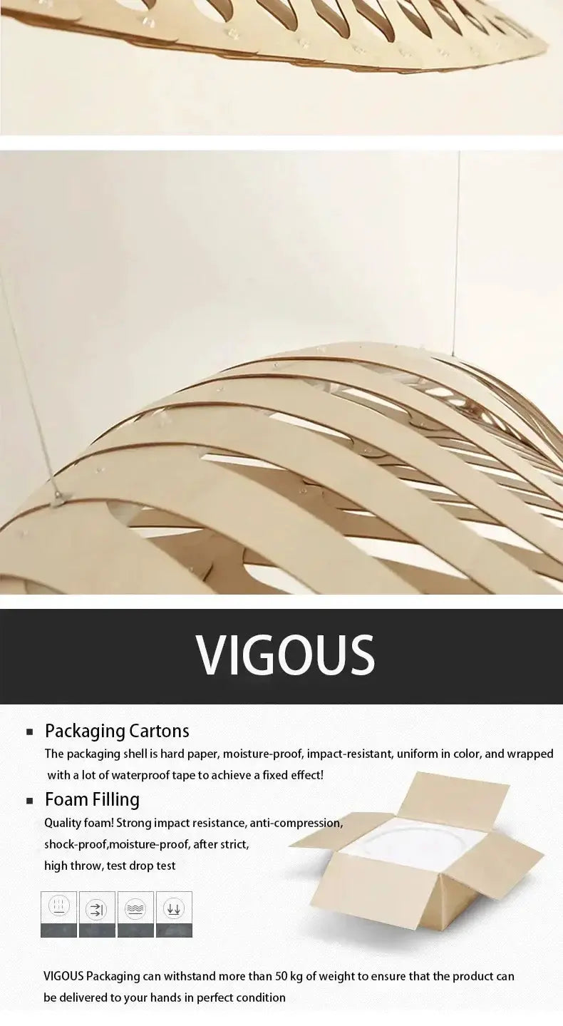 Pendant Lamp - Minimalist Wood Fish Bone, photo 20 of 22