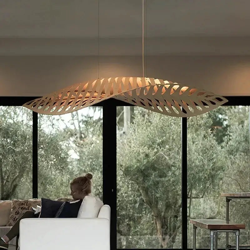 Pendant Lamp - Minimalist Wood Fish Bone by House Of Avana