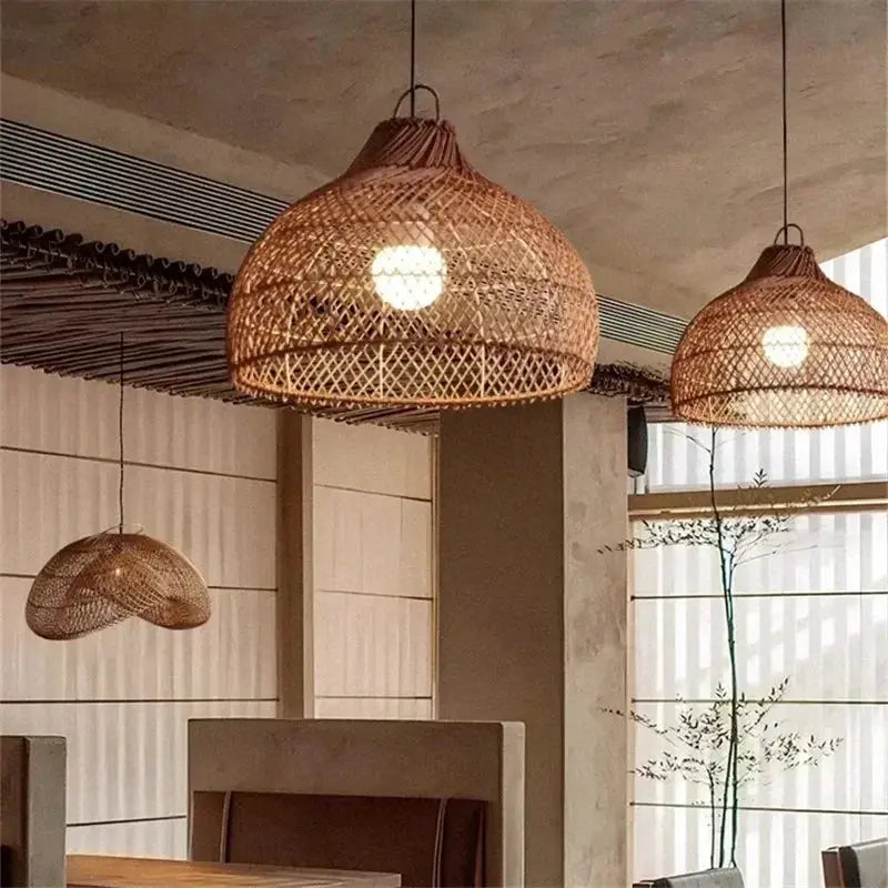 Pendant Lamp - Vintage Wicker Rattan by House Of Avana