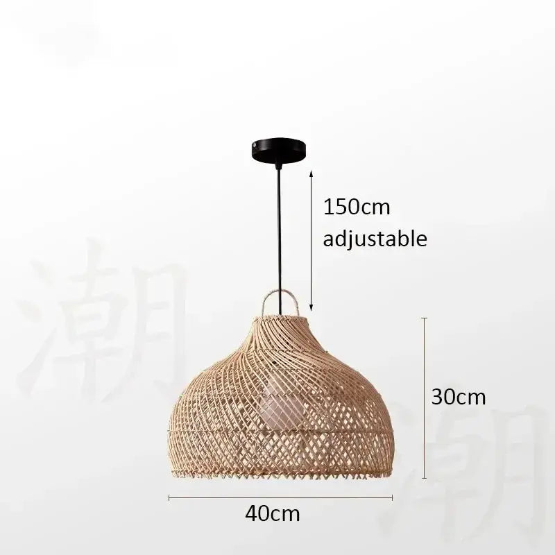 Pendant Lamp - Vintage Wicker Rattan by House Of Avana
