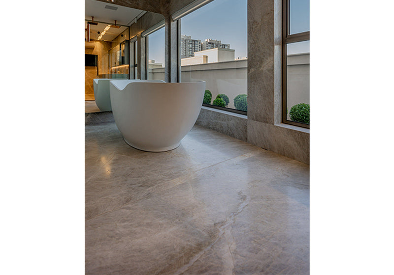 Perla Venato Polished Quartzite Slab Random room scene 5