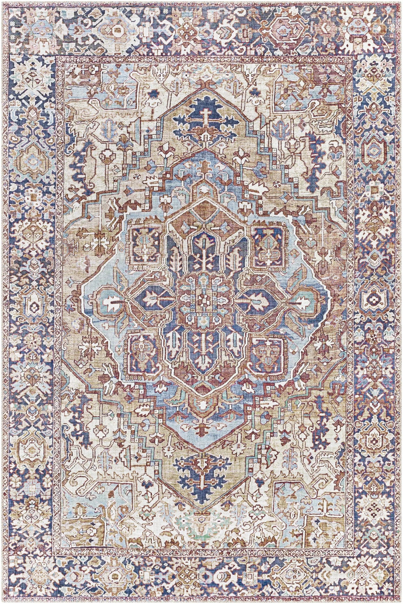 Neyland Iris Olive & Brown Area Rug 2360 by Boutique Rugs
