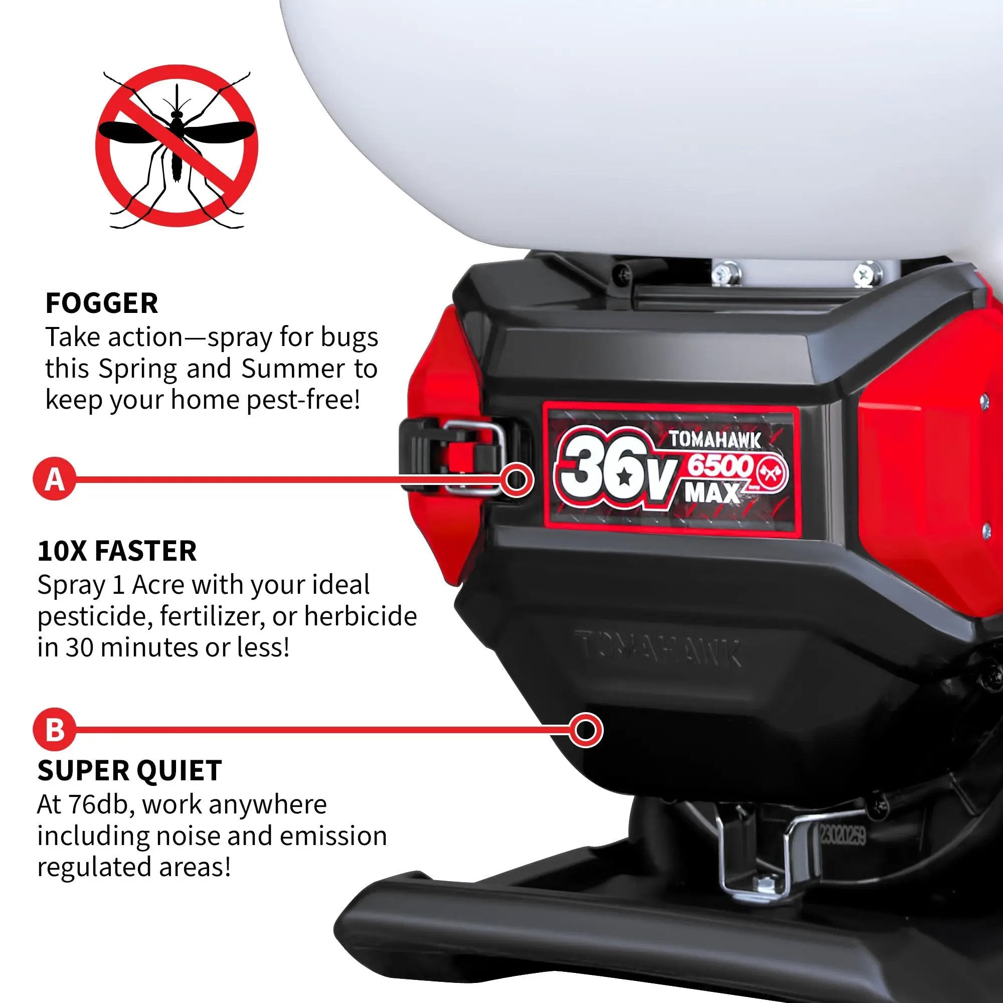 4 Gal Battery Powered Backpack Mosquito Fogger Sprayer 36V for Pest Control Ticks, Fleas, Flies, and Mosquitoes by Tomahawk Power