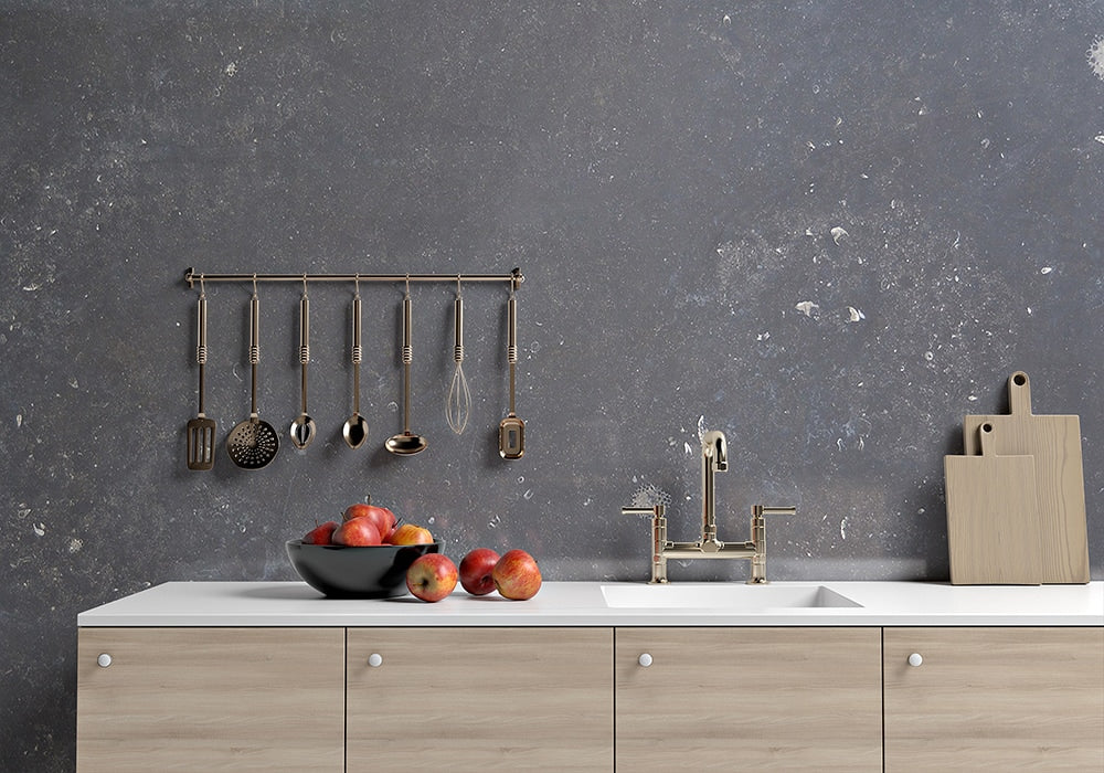 Petit Granit Honed Marble Slab Random room scene 2