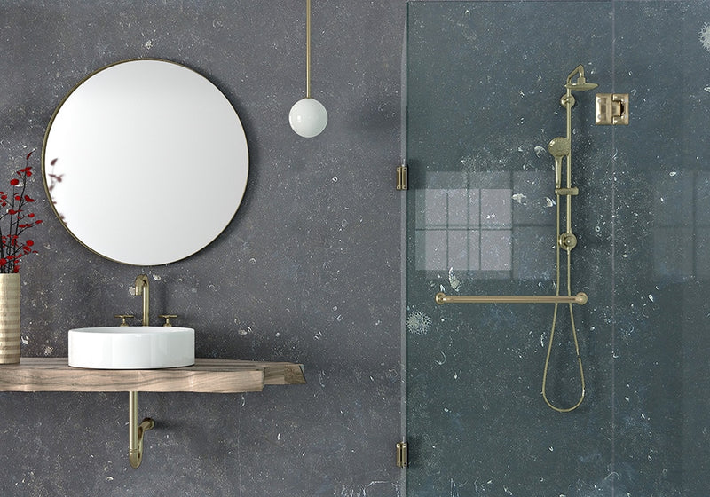 Petit Granit Honed Marble Slab Random room scene 3