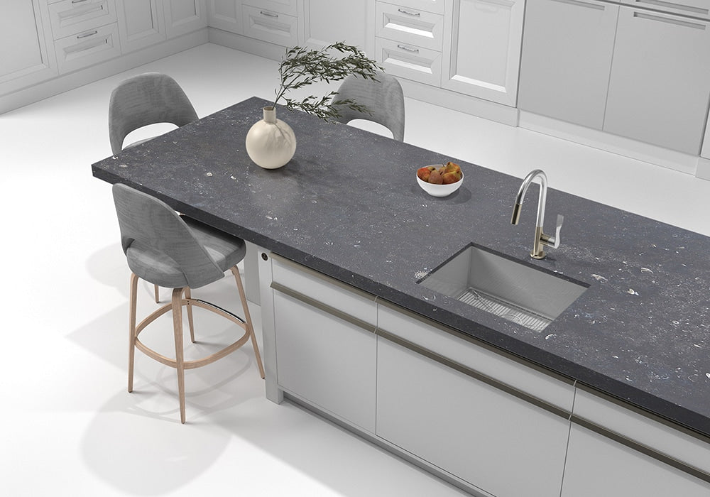 Petit Granit Honed Marble Slab Random room scene 4