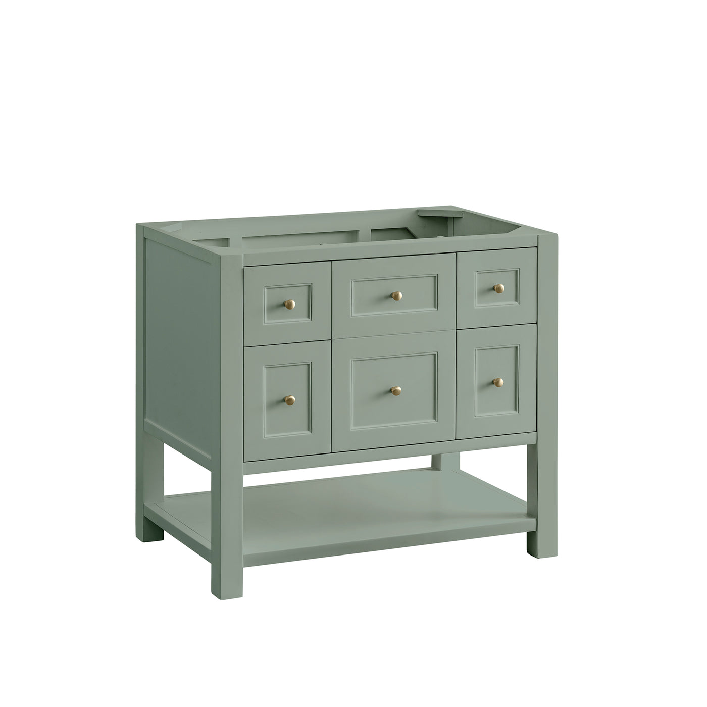 James Martin Breckenridge 36" Single Bathroom Vanity, Smokey Celadon, cabinet without a countertop