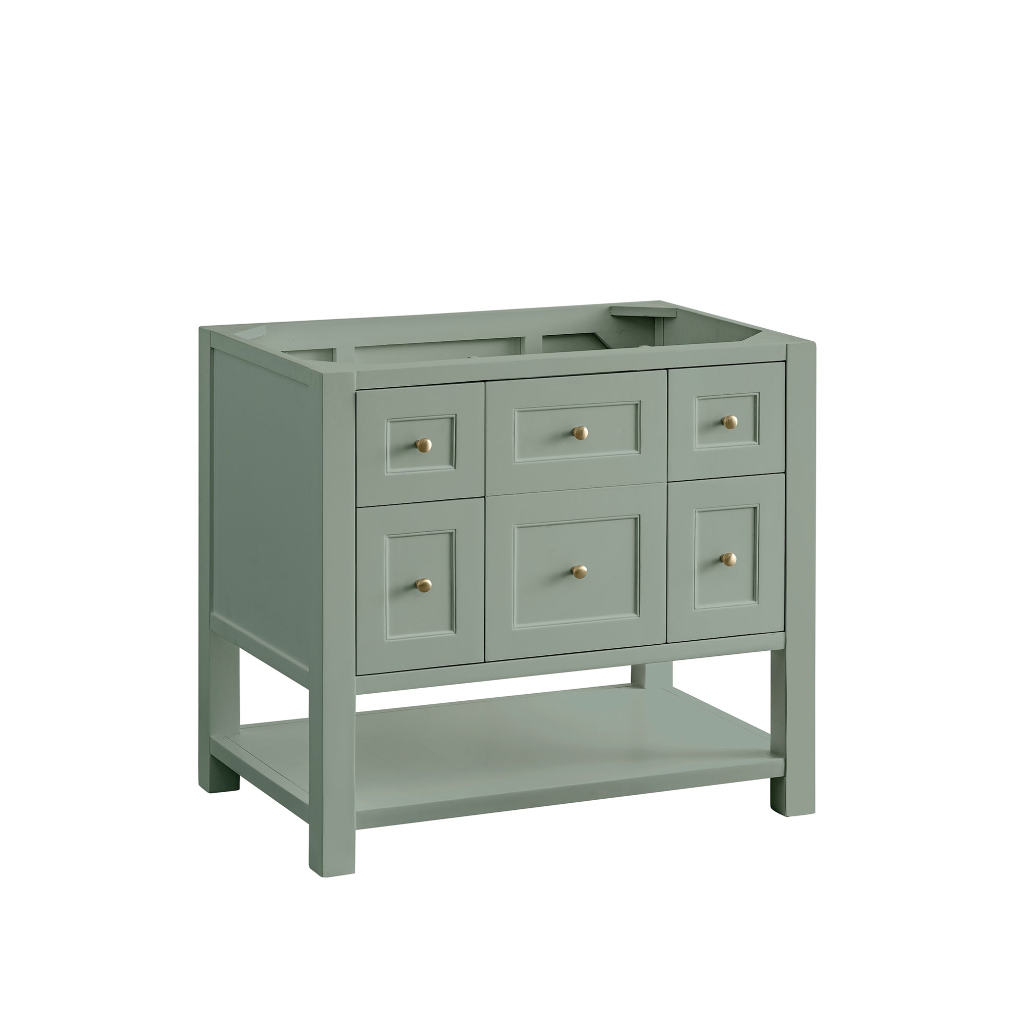 James Martin Breckenridge 36" Single Bathroom Vanity, Smokey Celadon, cabinet without a countertop