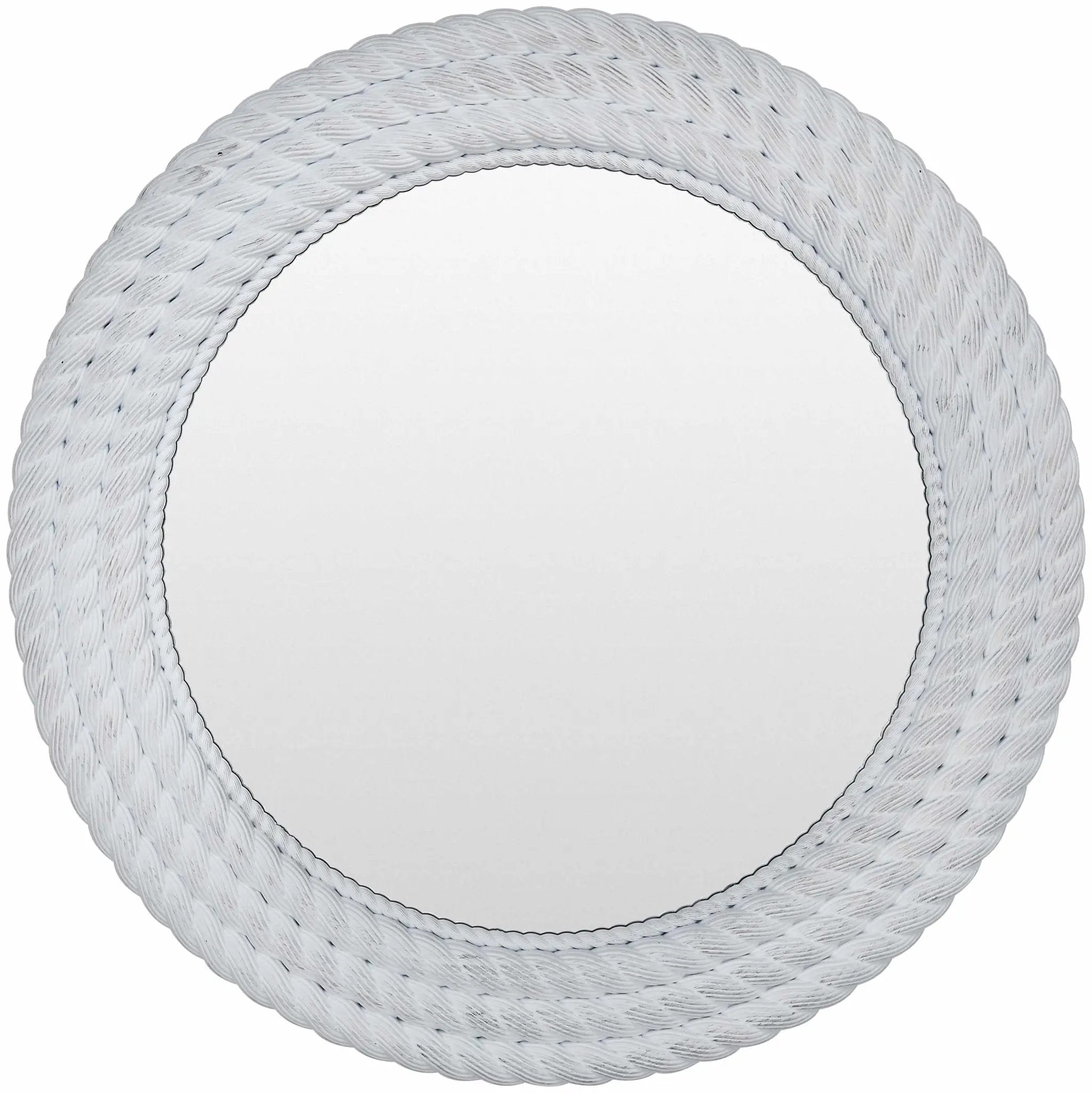 Polverigi Round White Mirror - Clearance by Boutique Rugs