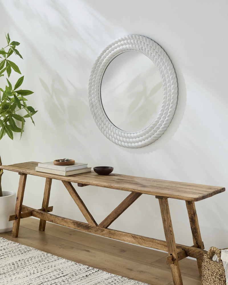 Polverigi Round White Mirror - Clearance by Boutique Rugs