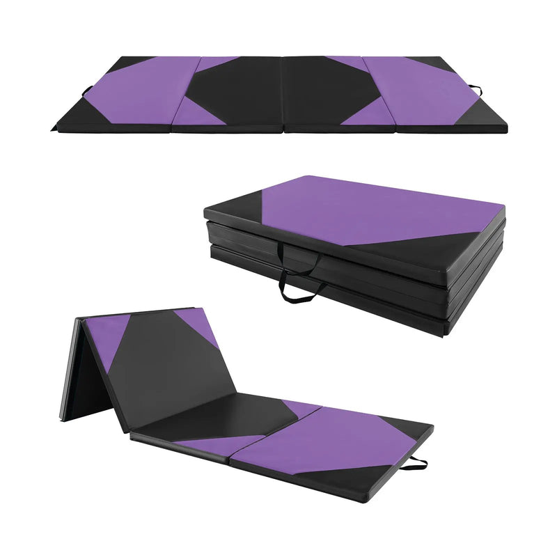 10 Feet x 4 Feet x 2 Inch Folding Exercise Mat with Hook and Loop Fasteners by DirectDeals