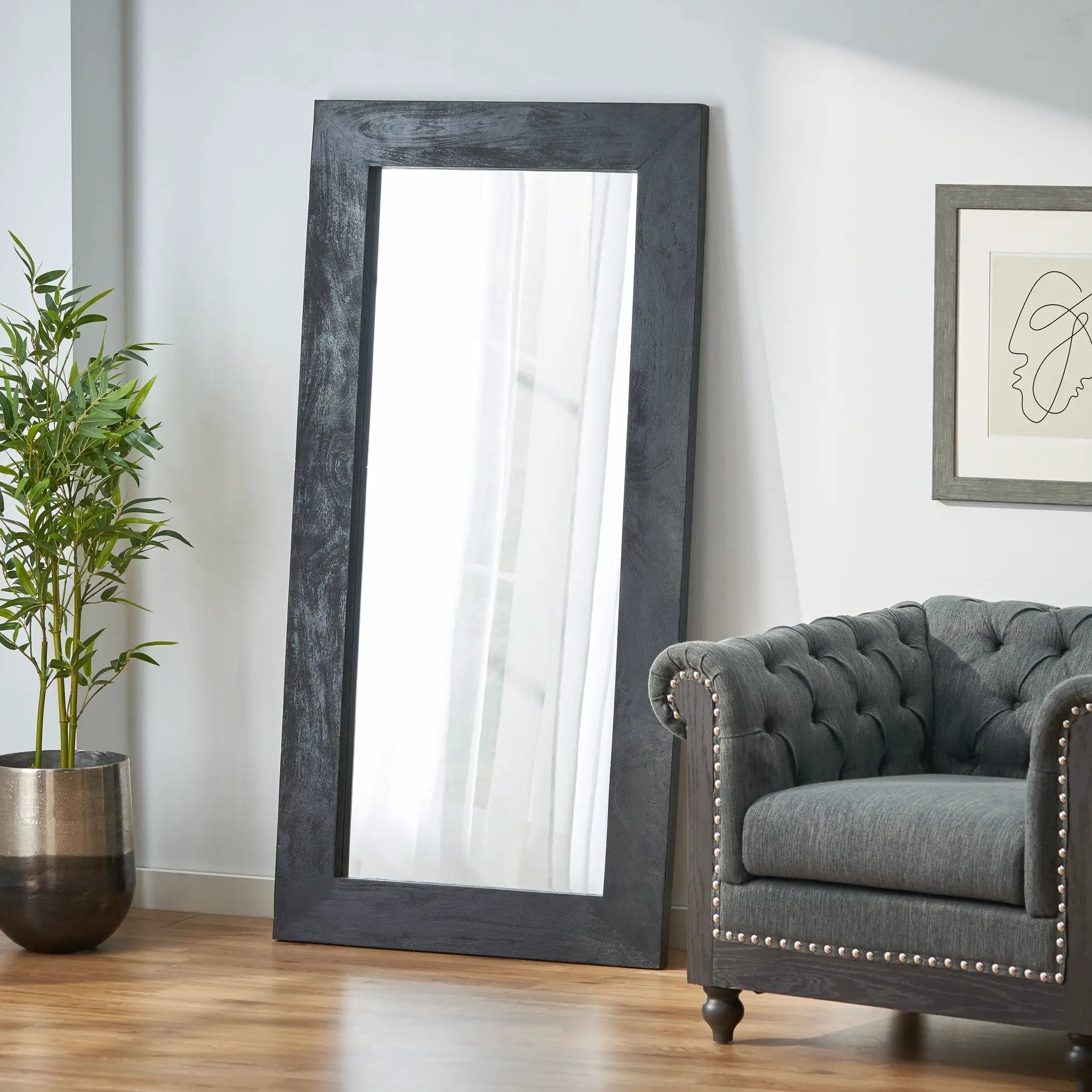Rustic Mango Wood Full Length Standing Mirror by HouseOfZazla