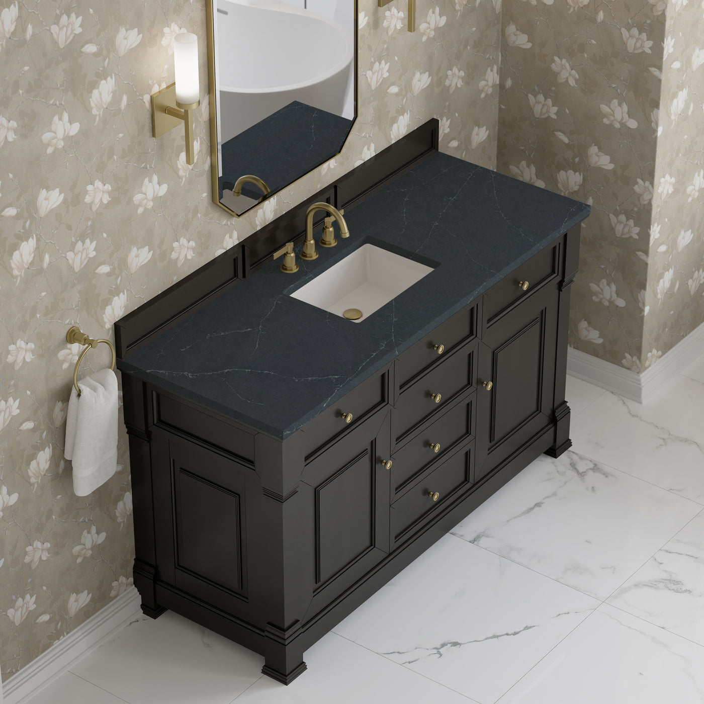 James Martin Brookfield 60" Single Bathroom Vanity, Black Onyx, view 29