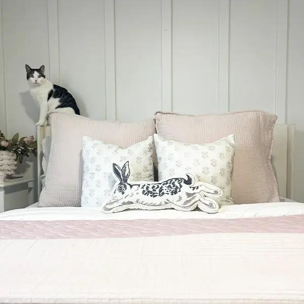 Leaping Easter Bunny Pillow by Decor Steals