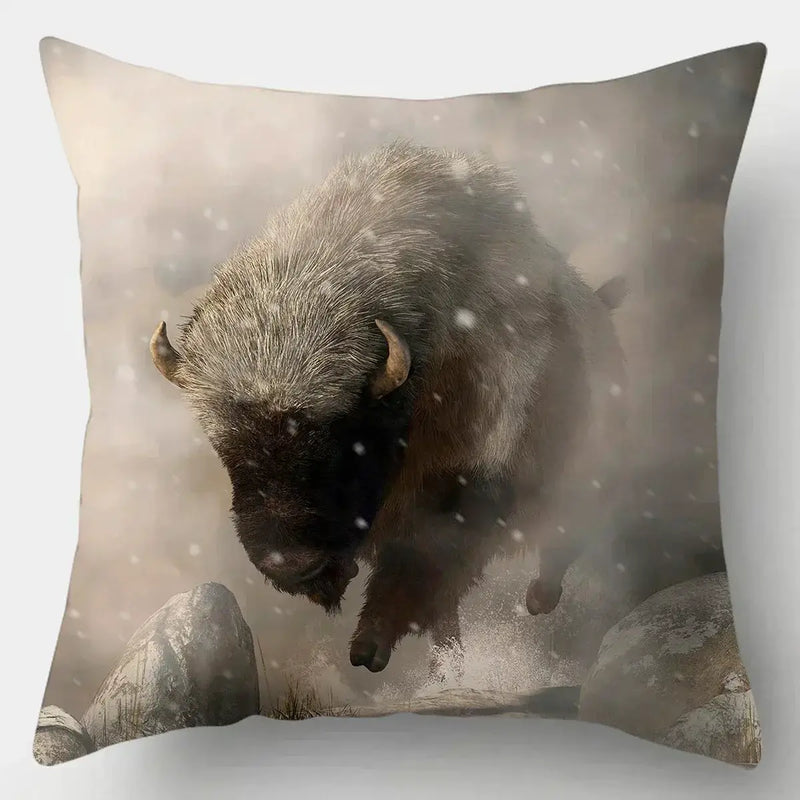 Pillow Case - Wild Animal Cotton 45x45cm by House Of Avana