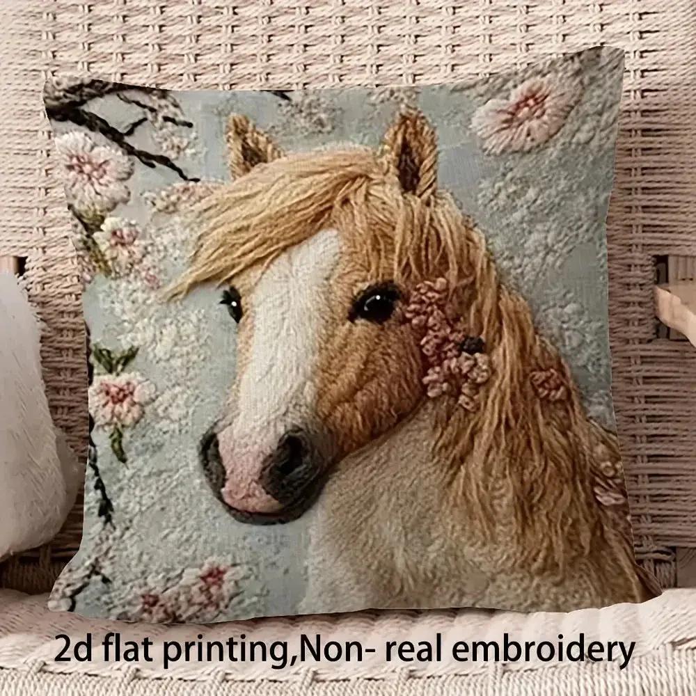 Pillow Cover - Dutch Horse Polyester 45cm by House Of Avana
