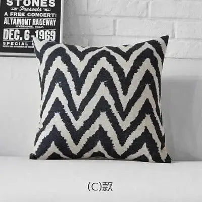 Pillow Cover - Geometric Black White by House Of Avana