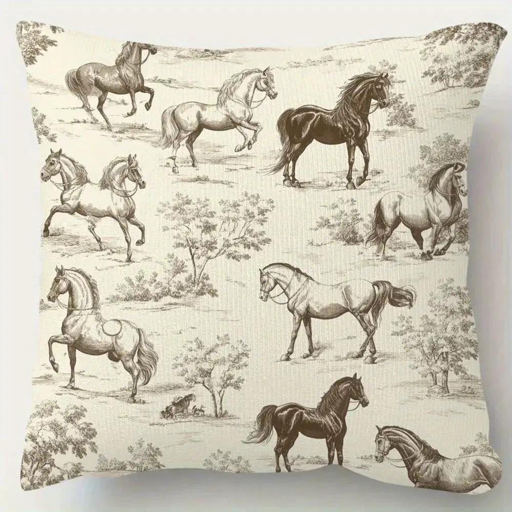Pillow Cover - Vintage Toile Pattern Cotton 45x45cm by House Of Avana