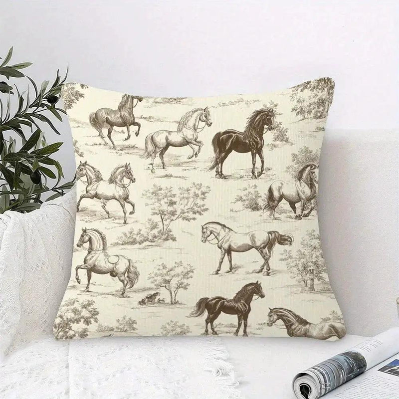 Pillow Cover - Vintage Toile Pattern Cotton 45x45cm by House Of Avana