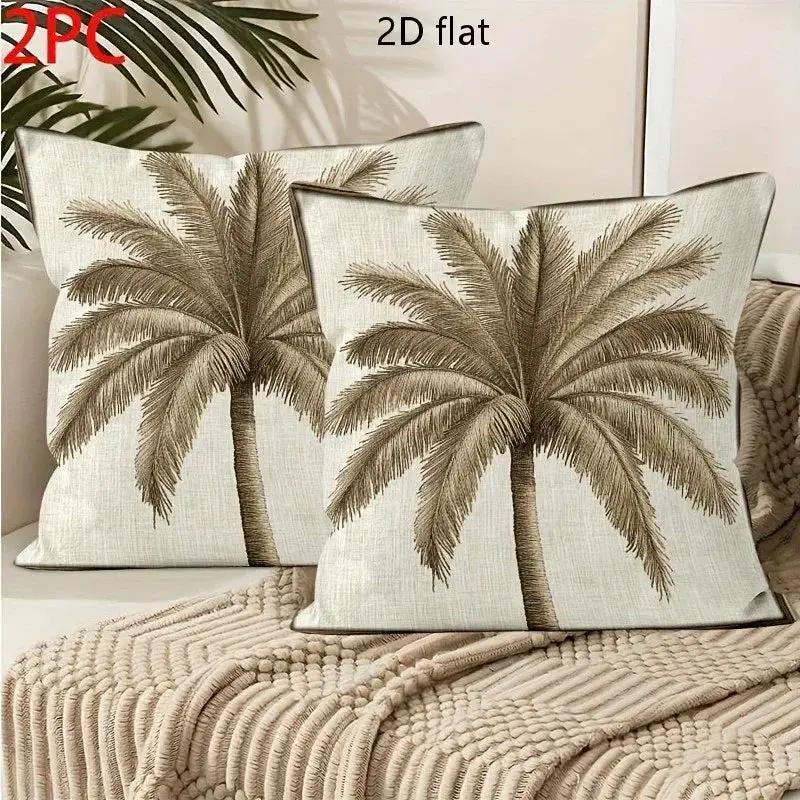 Pillow Covers - Zipper Cotton Beige Brown by House Of Avana