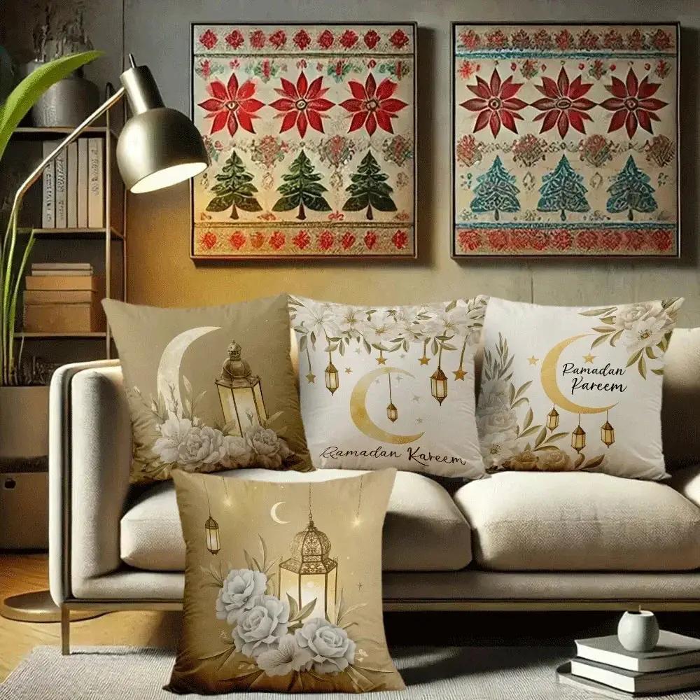 Pillowcase - Printed Golden 4pcs Set by House Of Avana