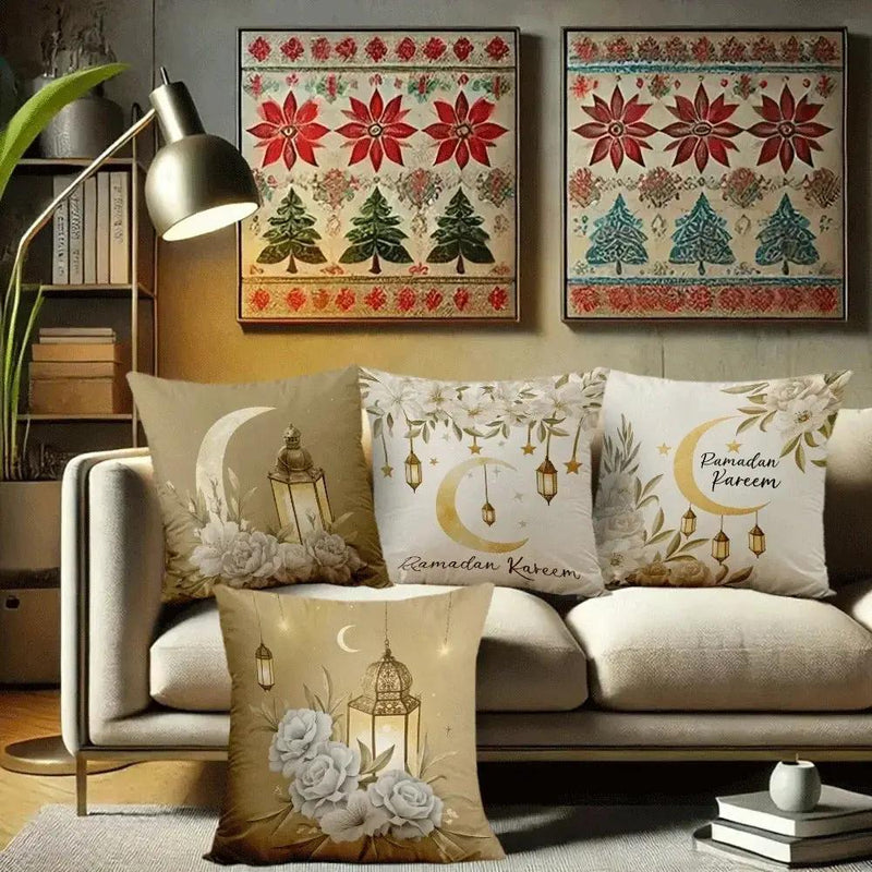 Pillowcase - Printed Golden 4pcs Set by House Of Avana