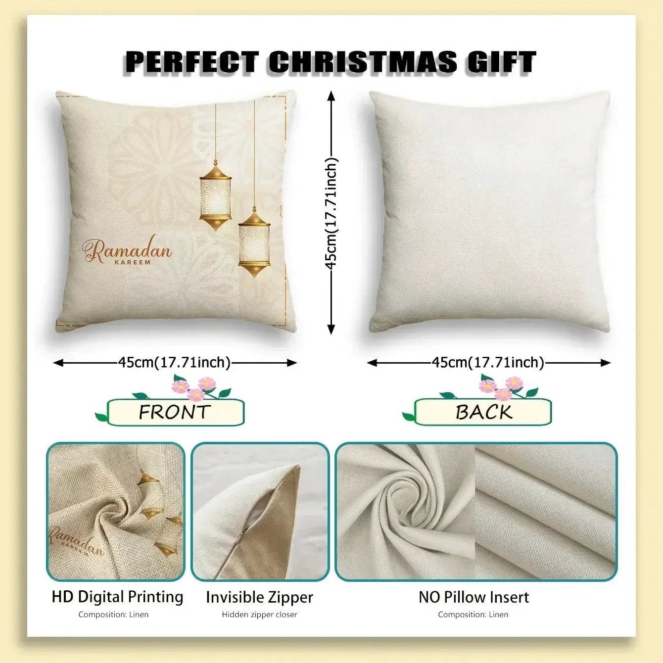 Pillowcase - Ramadan Cotton Throw by House Of Avana