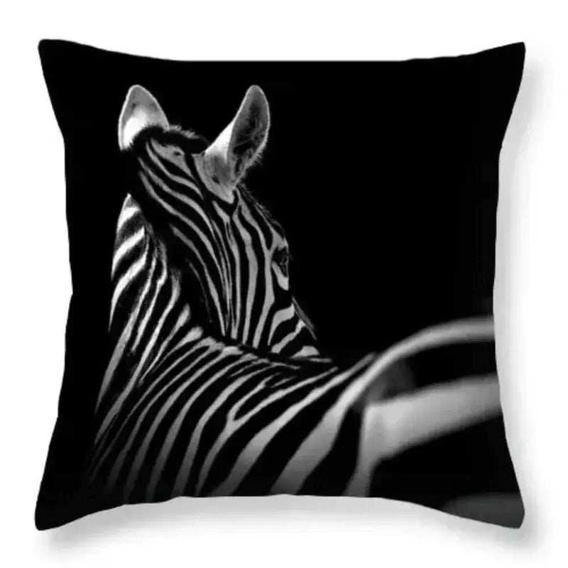 Pillowcase - Zebra Print Black White 18x18 by House Of Avana