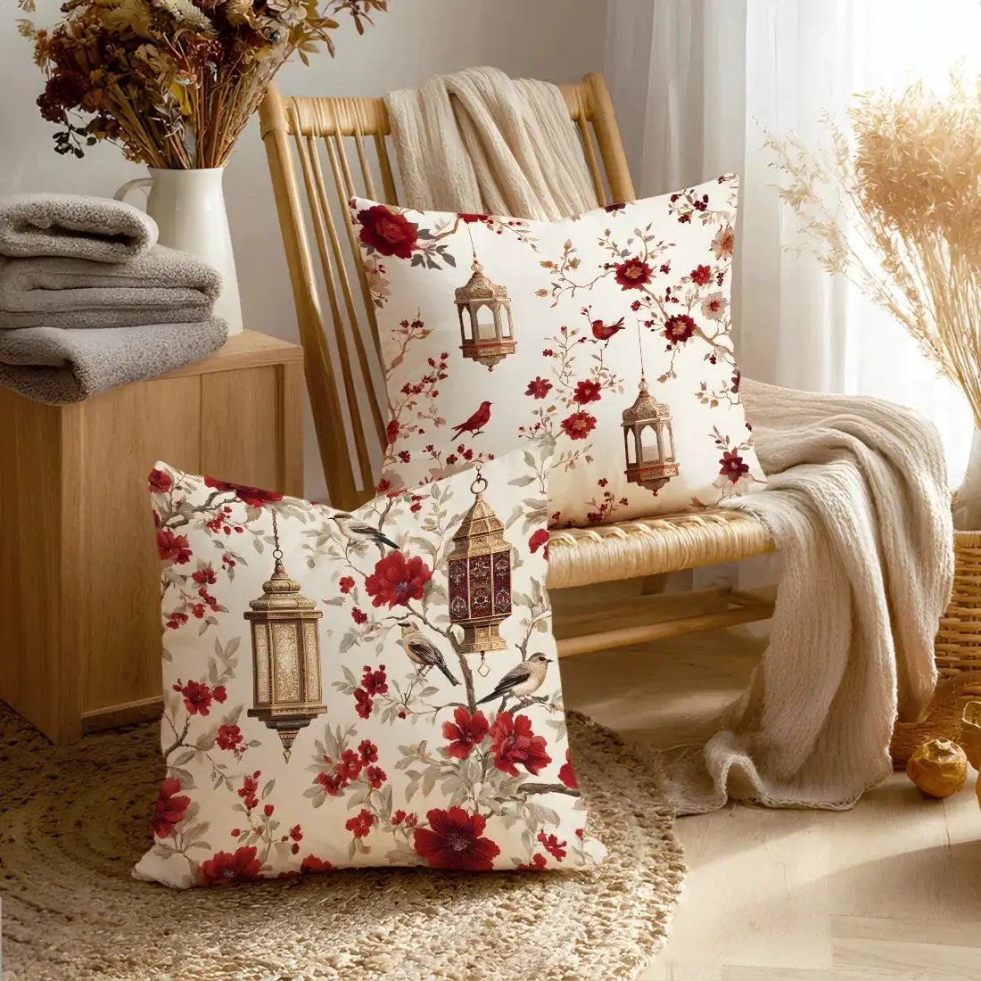 Pillowcases - Traditional Cotton Red 45cm by House Of Avana