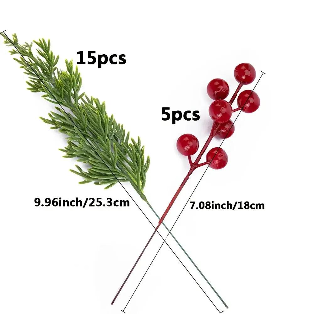 Pine Branches with Red Berries for Christmas Decor by House Of Avana