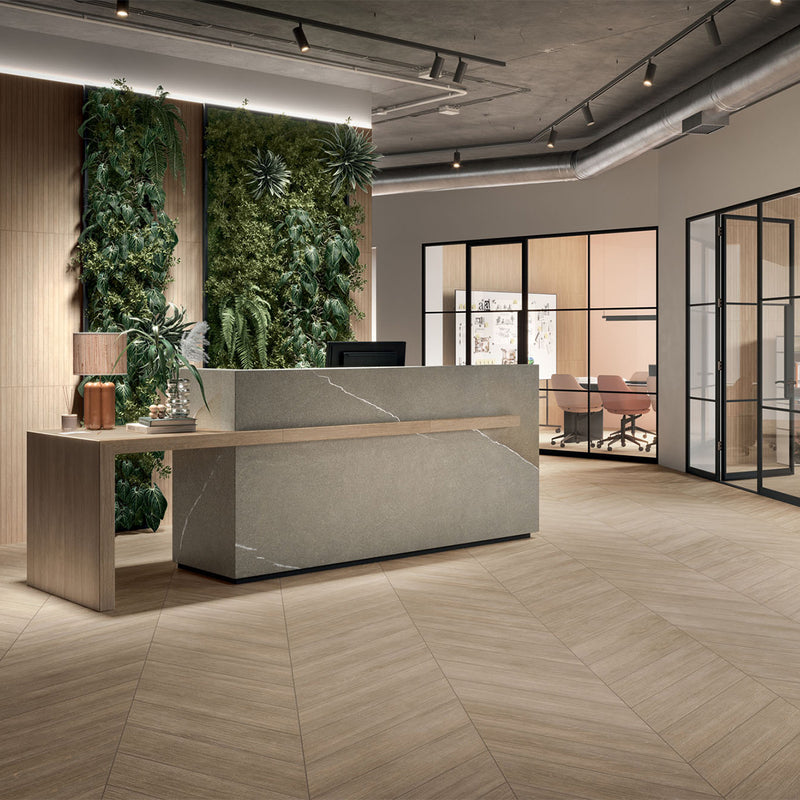 Pigna Rectified Chevron Wood Look Porcelain Tiles 8x40 Porcelain Rectified 8x48 Tiles — 3