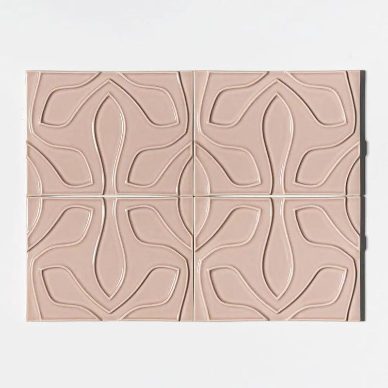 Pink Glossy Ceramic Accent Tiles 6x8 closeup 1