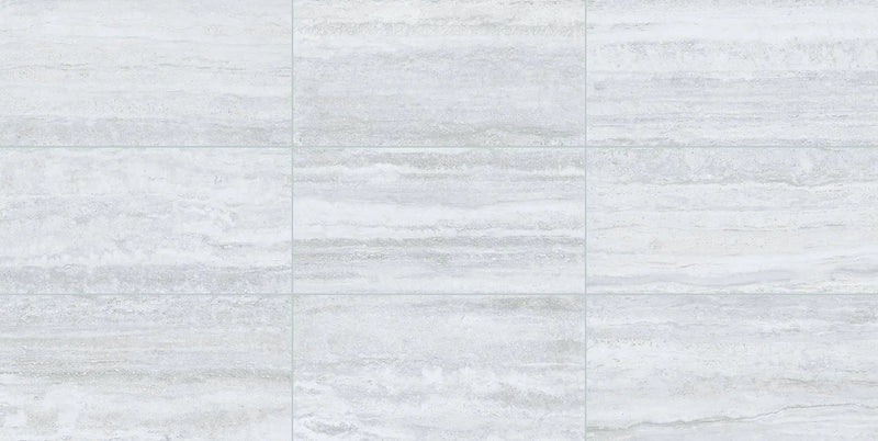 Pisa Silver Travertine Look Porcelain Tiles 12x24 by landmarkceramics