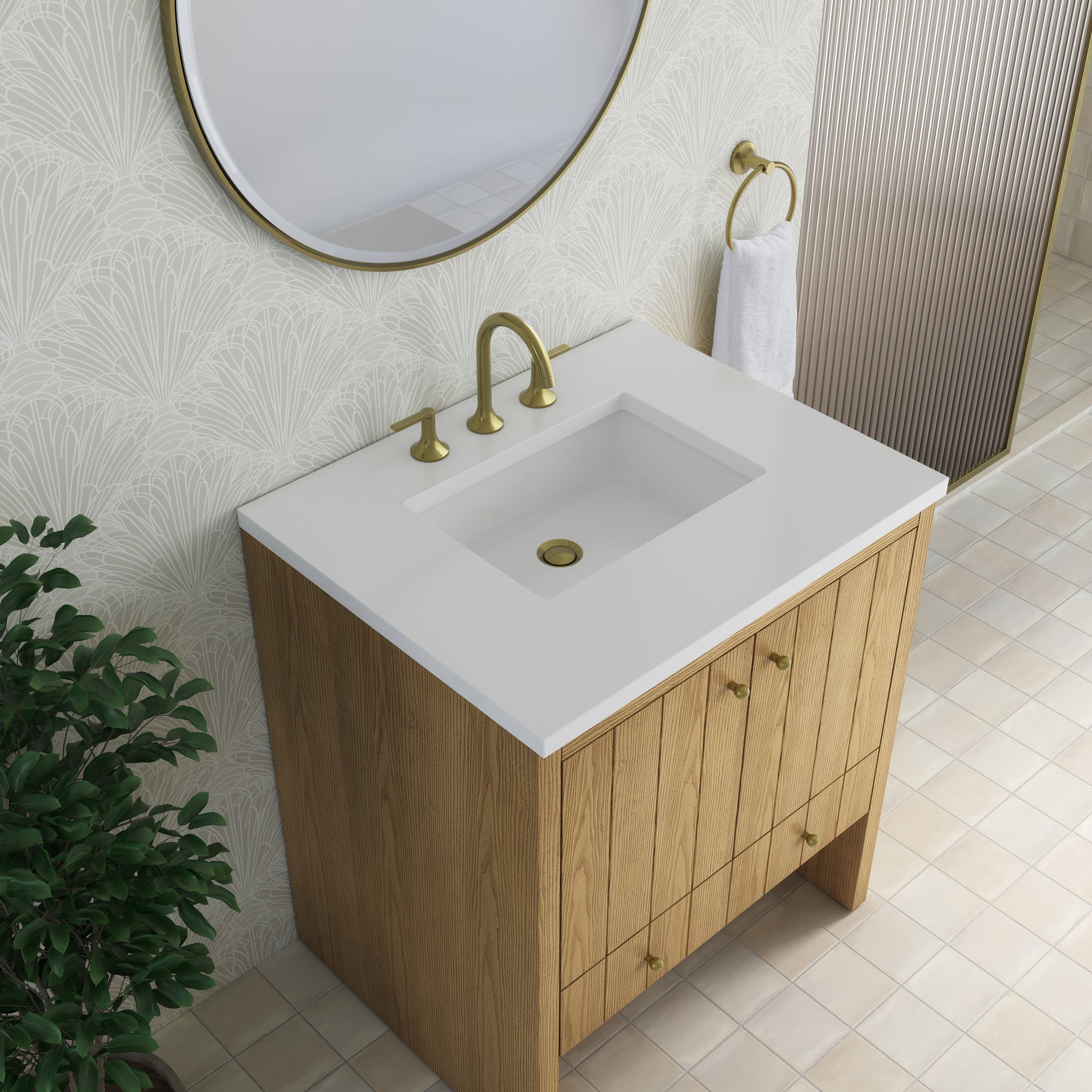 James Martin Hudson 30" Single Bathroom Vanity, Light Natural Oak, view 39