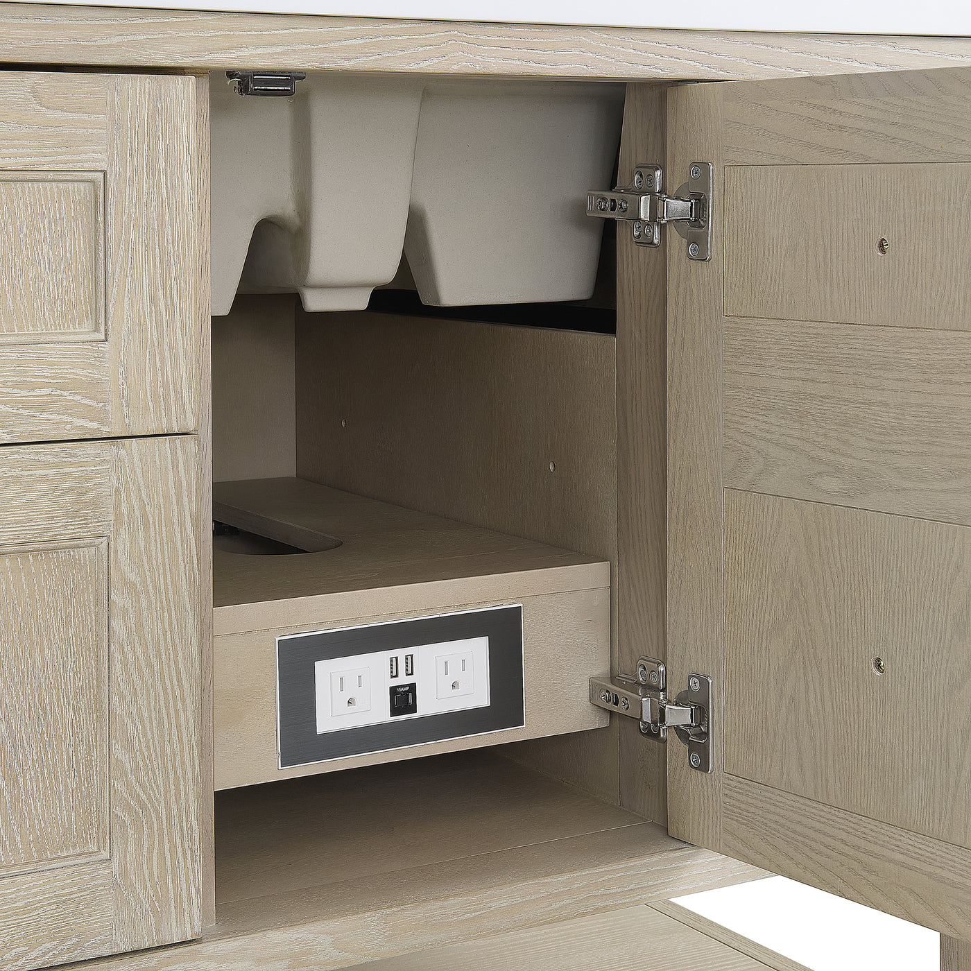 James Martin Breckenridge 72" Double Bathroom Vanity, Whitewashed Oak, view 26